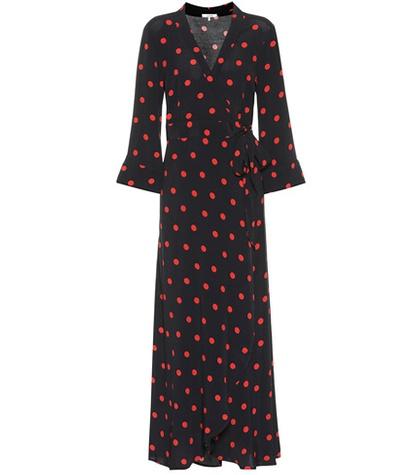 Ganni Barra Crêpe Wrap Maxi Dress