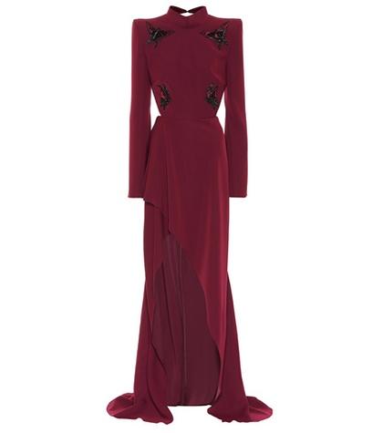 Mugler Embellished Crêpe Gown