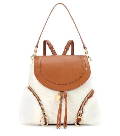 Valentino Fur-trimmed Leather Backpack