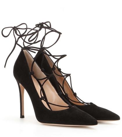 Gianvito Rossi Femì Lace-up Suede Pumps