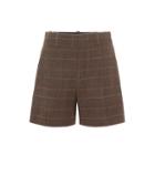 Chlo High-rise Checked Wool Shorts