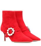 Loewe Embellished Suede Ankle Boots