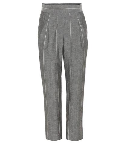 Brunello Cucinelli Striped Wool And Linen Trousers