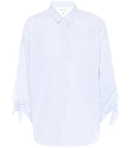 Velvet Iris Striped Cotton Shirt
