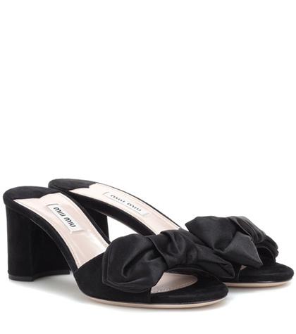 Miu Miu Suede And Satin Sandals