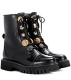 Dolce & Gabbana Embellished Leather Lace-up Boots
