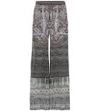 Camilla Embellished Printed Silk Pants