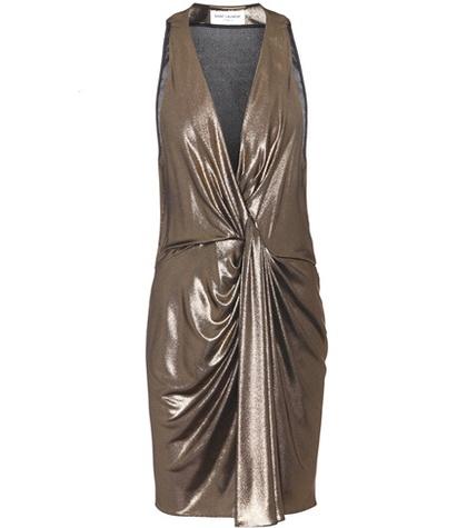 Saint Laurent Metallic Mini Dress