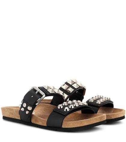 Oliver Peoples Embellished Leather Sandals