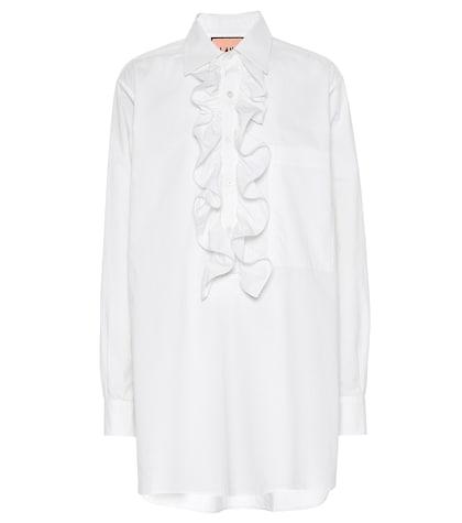 Plan C Ruffled Cotton Blouse