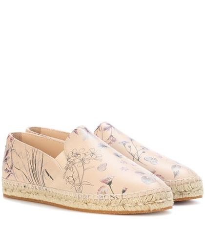 Bottega Veneta Floral-printed Leather Espadrilles