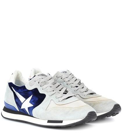 Golden Goose Deluxe Brand Running Suede And Velvet Sneakers