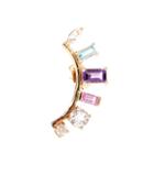 Loren Stewart Multi-shaped Gem Arc 14kt Gold Earring With Diamond, Amethyst And Topazes