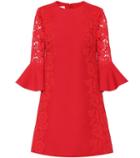 Valentino Lace-panelled Crêpe Dress