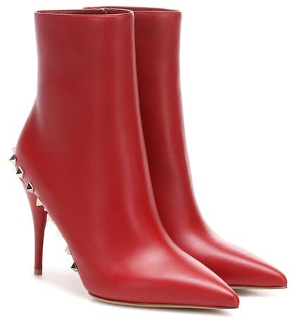 Valentino Garavani Valentino Garavani Jaw Studs Leather Ankle Boots