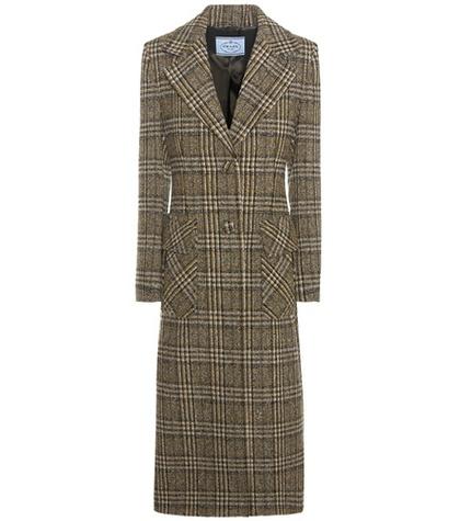 Prada Check Virgin Wool Coat