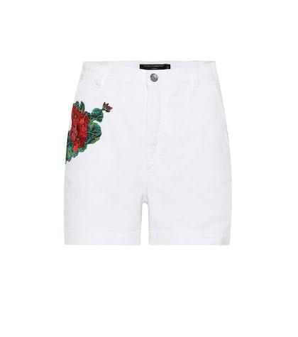 Dolce & Gabbana High-rise Embroidered Denim Shorts