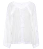 Anna Kosturova Giza Lace-trimmed Cotton Top