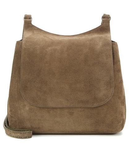 Closed Sideby Suede Shoulder Bag