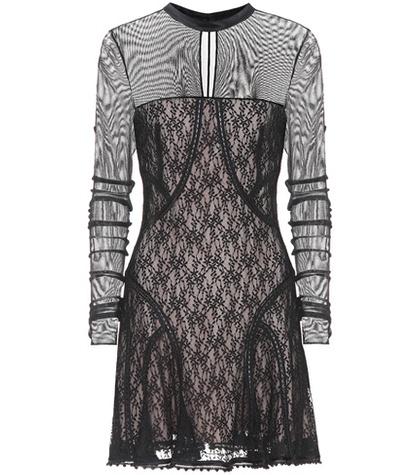 Alexander Wang Mesh And Lace Minidress