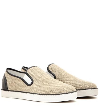 Bottega Veneta Leather-trimmed Slip-on Sneakers