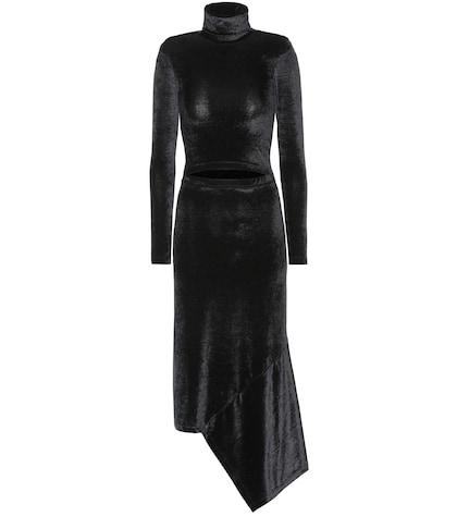 Vetements Asymmetric Velvet Midi Dress