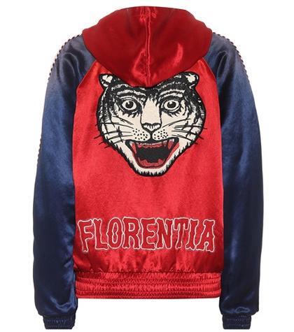 Gucci Embroidered Hooded Bomber Jacket