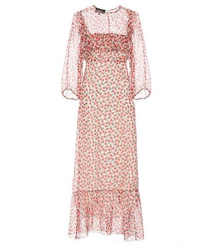 Rochas Printed Silk Midi Dress