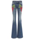 Fendi Embroidered Flare Jeans