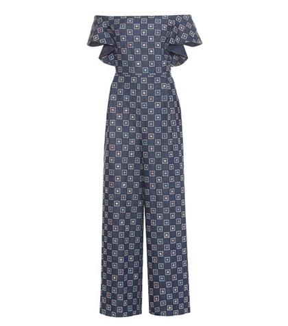 Huishan Zhang Silas Embroidered Denim Jumpsuit