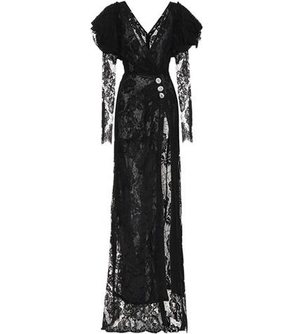 Alessandra Rich Embellished Lace Gown