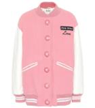 Miu Miu Wool And Leather Bomber Jacket