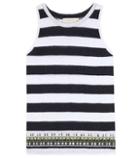 Michael Kors Collection Jackie Embellished Striped Tank Top