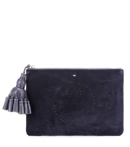 Anya Hindmarch Georgiana Smiley Velvet Clutch