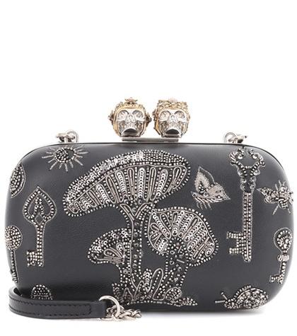 Alexander Mcqueen King And Queen Embroidered Box Clutch