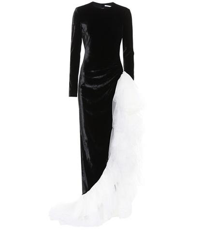 Alessandra Rich Velvet And Tulle Dress