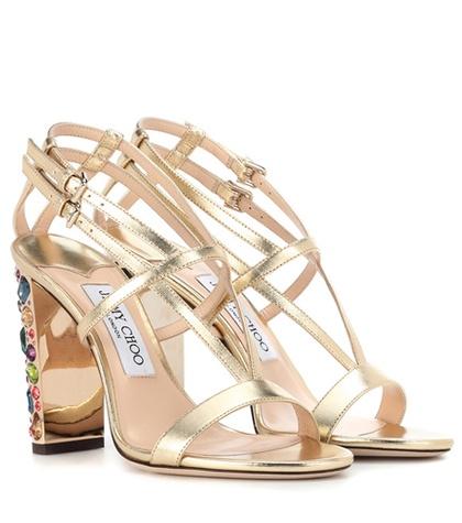Jimmy Choo Maeve 100 Metallic Leather Sandals