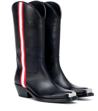 Calvin Klein 205w39nyc Leather Cowboy Boots