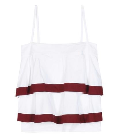 Tory Burch Sage Striped Cotton Top