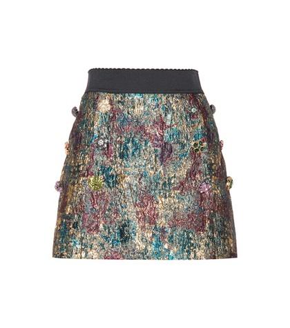 Dolce & Gabbana Embellished Metallic Mini Skirt