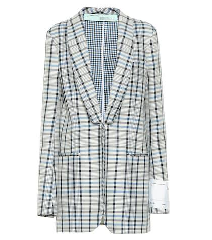 Off-white Checked Cotton And Silk Blazer