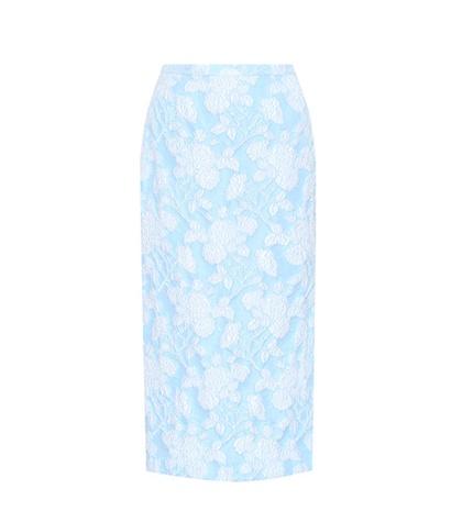 Rochas Floral Jacquard Midi Skirt