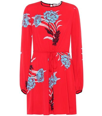 Diane Von Furstenberg Printed Stretch-silk Minidress