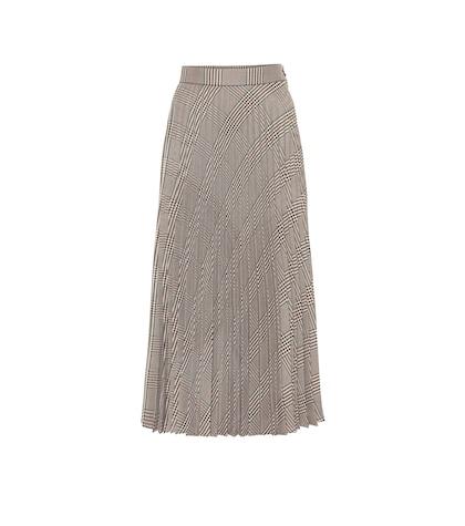 Mm6 Maison Margiela Pleated Checked Midi Skirt