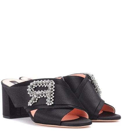 Melissa Odabash Embellished Satin Sandals