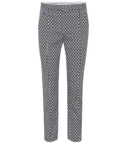 Tory Burch Cropped Block Jacquard Trousers