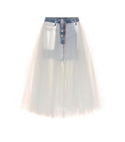 Unravel Tulle-skirted Denim Shorts