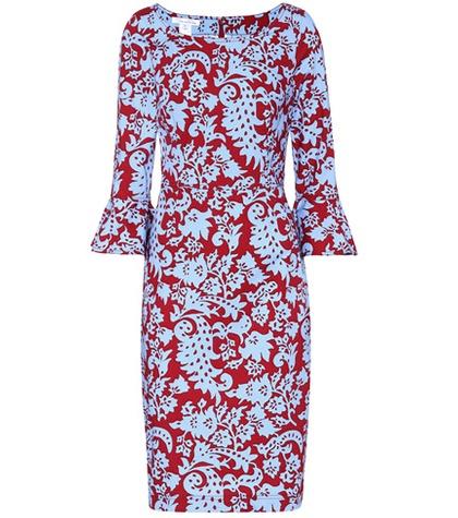 Oscar De La Renta Printed Stretch-cotton Dress