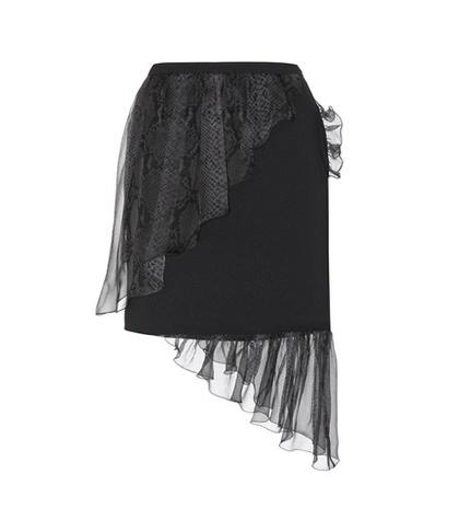  Crepe Skirt With Silk Ruffles