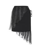  Crepe Skirt With Silk Ruffles